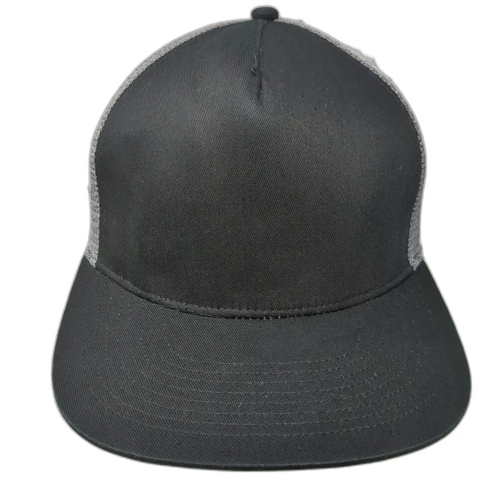 Chef Works Trucker Hat Black One Size Mesh Snapback Gray Accents Blank